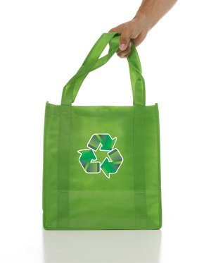 Green shopping bag with recycling logo from heat press machine - Heat Press Parts and Accessories - Insta Graphic Systems
